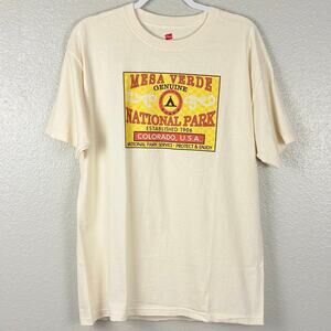 Mesa Verde National Park Men's Size Large White Short Sleeve T-shirt Colorado